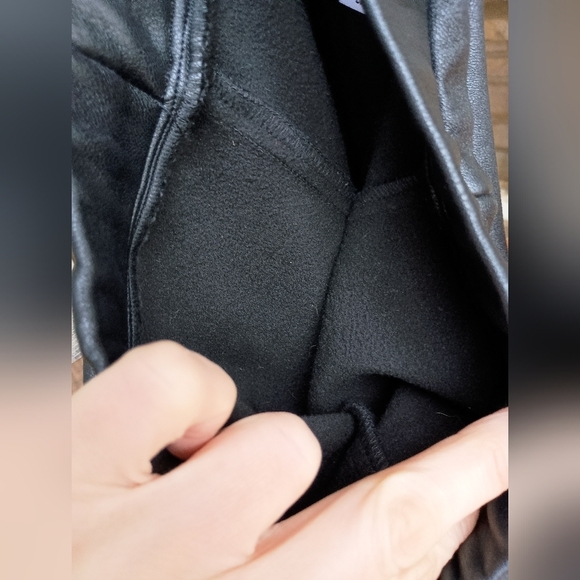 Joseph Ribkoff Black Faux Leather Pants with Zipper Detail_Fleece Inside_10 - Picture 8 of 8